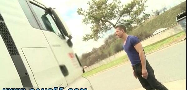  Sex gay fuck Saykov and Greg met up at the truck-stop for some one on